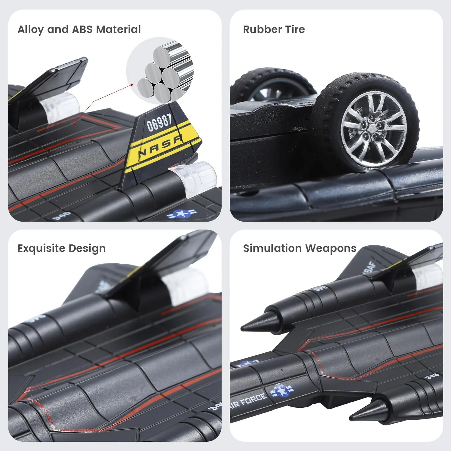 هواپیمای اسباب بازی HOLYFUN، 2 عددی، با صدا و نور، مدل هواپیمای جنگنده، اسباب بازی های هواپیمای دایکست عقب کشیدنی برای کودکان