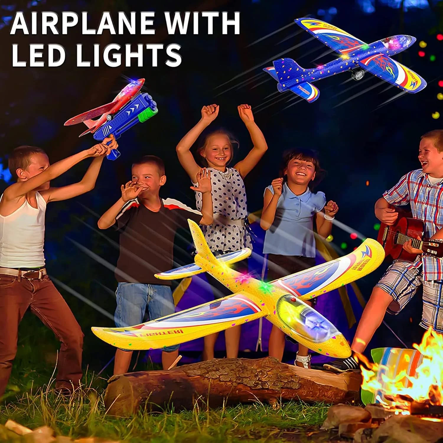 مجموعه 3 عددی اسباب بازی پرتابگر هواپیما، هواپیمای گلایدر فومی، هواپیمای گلایدر با 2 حالت پرواز، اسباب بازی پروازی کودکان، هدیه پسرانه دخترانه، اسباب بازی های ورزشی فضای باز (آبی)