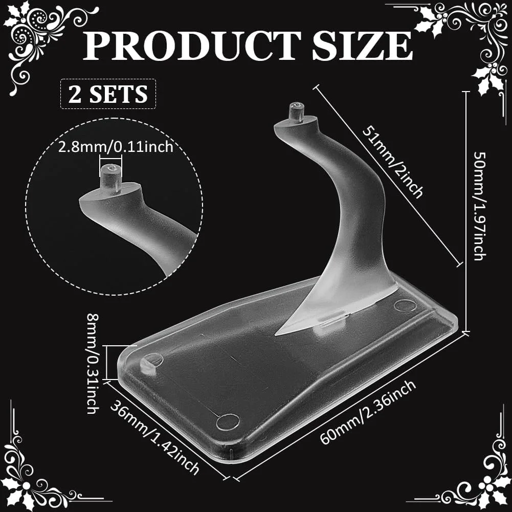 پایه نگهدارنده هواپیمای مدل مینیاتوری FINGERINSPIRE، مقیاس 1:400، 3.6x6x5 سانتی متر، استند نمایش هواپیمای مدل پلاستیکی شفاف برای نمایش مدل های هواپیما، 2 عدد