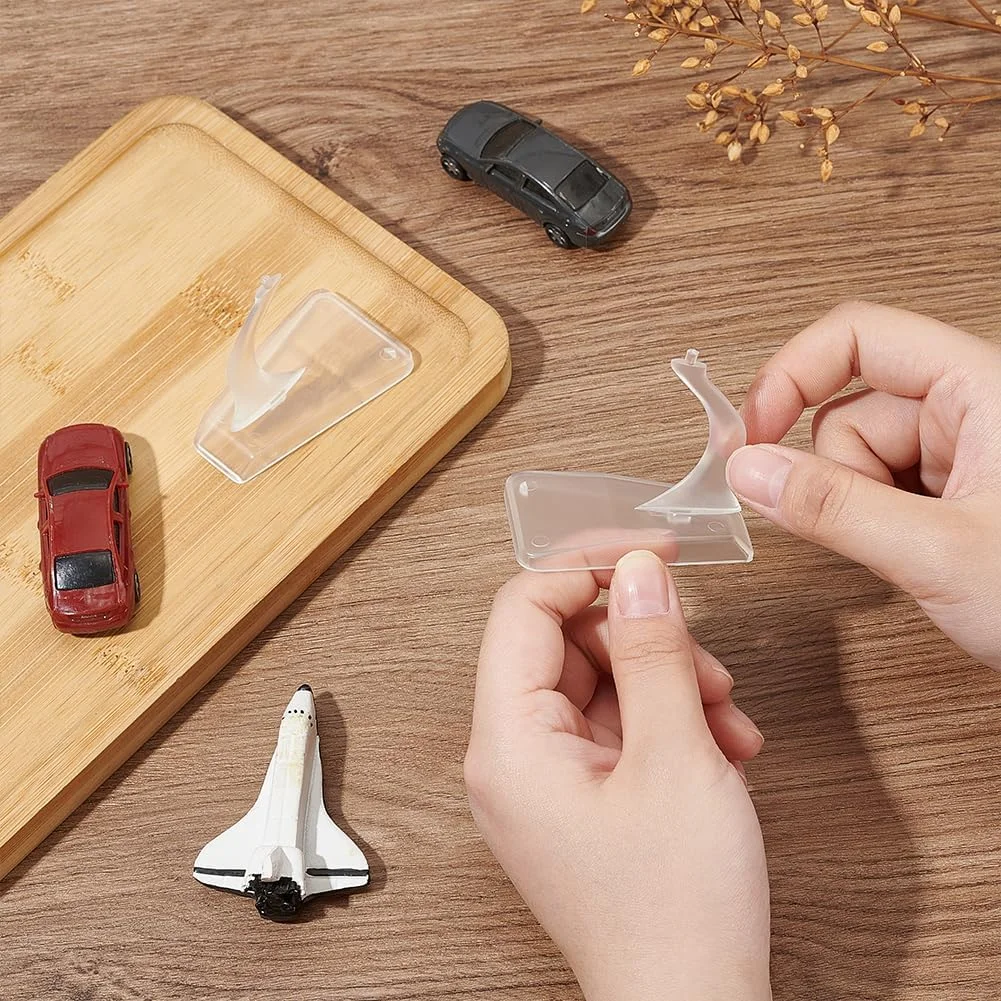 پایه نگهدارنده هواپیمای مدل مینیاتوری FINGERINSPIRE، مقیاس 1:400، 3.6x6x5 سانتی متر، استند نمایش هواپیمای مدل پلاستیکی شفاف برای نمایش مدل های هواپیما، 2 عدد