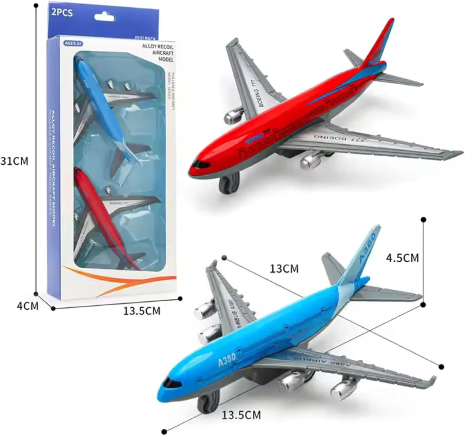 ست اسباب بازی مدل هواپیمای فلزی داتیوو، 2 عددی، اسباب بازی های مینی هواپیما با قابلیت عقب کشیدن برای کودکان، مدل های جت فلزی دایکاست بادوام، کلکسیونی سرگرم کننده و هدیه برای پسران و دختران، بدون نیاز به باتری
