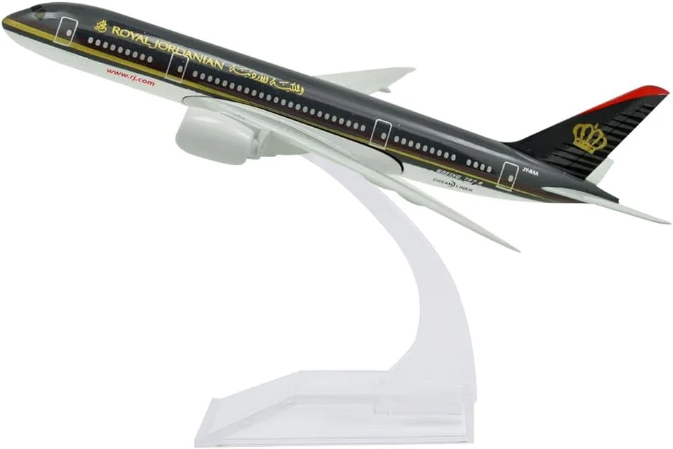 مدل هواپیمای فلزی بوئینگ 787 رویال جوردنین، طول 16 سانتی متر