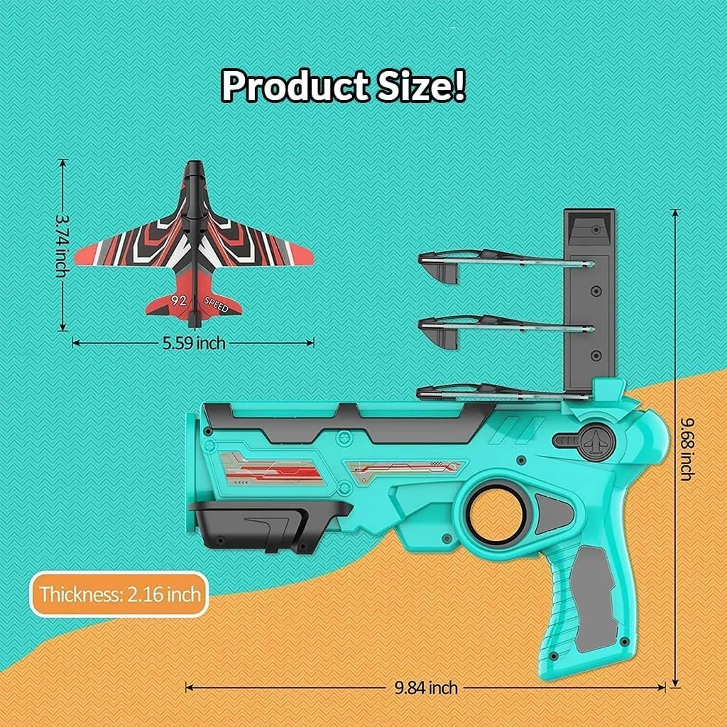اسباب بازی پرتاب کننده هواپیما AWH برای کودکان - بازی تیراندازی نبرد هوایی با 4 هواپیمای گلایدر فومی و پرتاب کننده سریع - اسباب بازی فعالیت در فضای باز ایمن و هیجان انگیز برای پسران و دختران