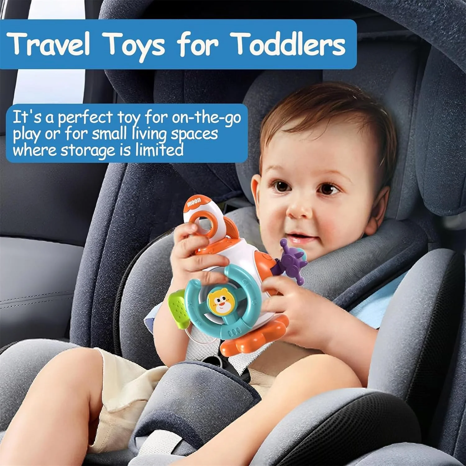 اسباب بازی های حسی کودک مونته سوری AM ANNA برای کودکان نوپا 1-3 ساله، اسباب بازی های مکعبی مسافرتی هدیه برای پسران دختران 6 9 12 18 ماهه 1 2 3 ساله، اسباب بازی های مسافرتی هواپیما و ماشین (ابر)