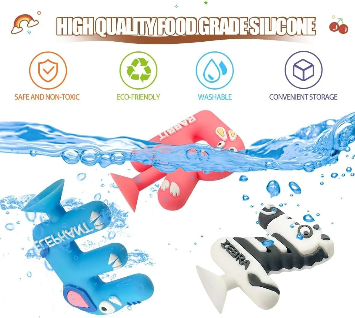 اسباب بازی های مکشی AM ANNA، 26 عدد اسباب بازی مکنده الفبای حیوانات، اسباب بازی فنجان مکش هواپیما مسافرتی پنجره با کیسه توری، اسباب بازی حسی مونته سوری برای پسران و دختران بالای 3 سال