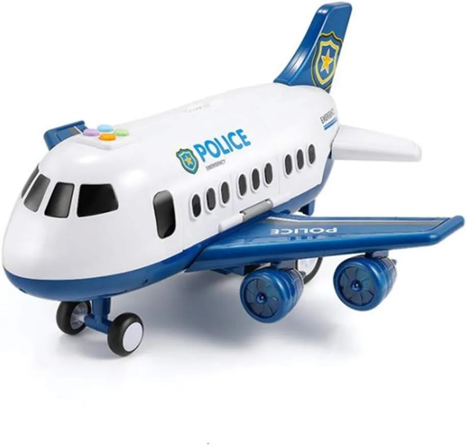 اسباب بازی هواپیمای کودکانه AM ANNA، پارکینگ ماشین های آلیاژی پلیس، مدل هواپیمای بزرگ (6 ماشین آلیاژی + 11 علامت راهنمایی و رانندگی)