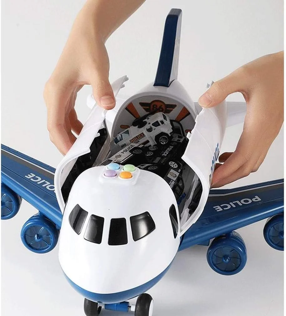 اسباب بازی هواپیمای کودکانه AM ANNA، پارکینگ ماشین های آلیاژی پلیس، مدل هواپیمای بزرگ (6 ماشین آلیاژی + 11 علامت راهنمایی و رانندگی)