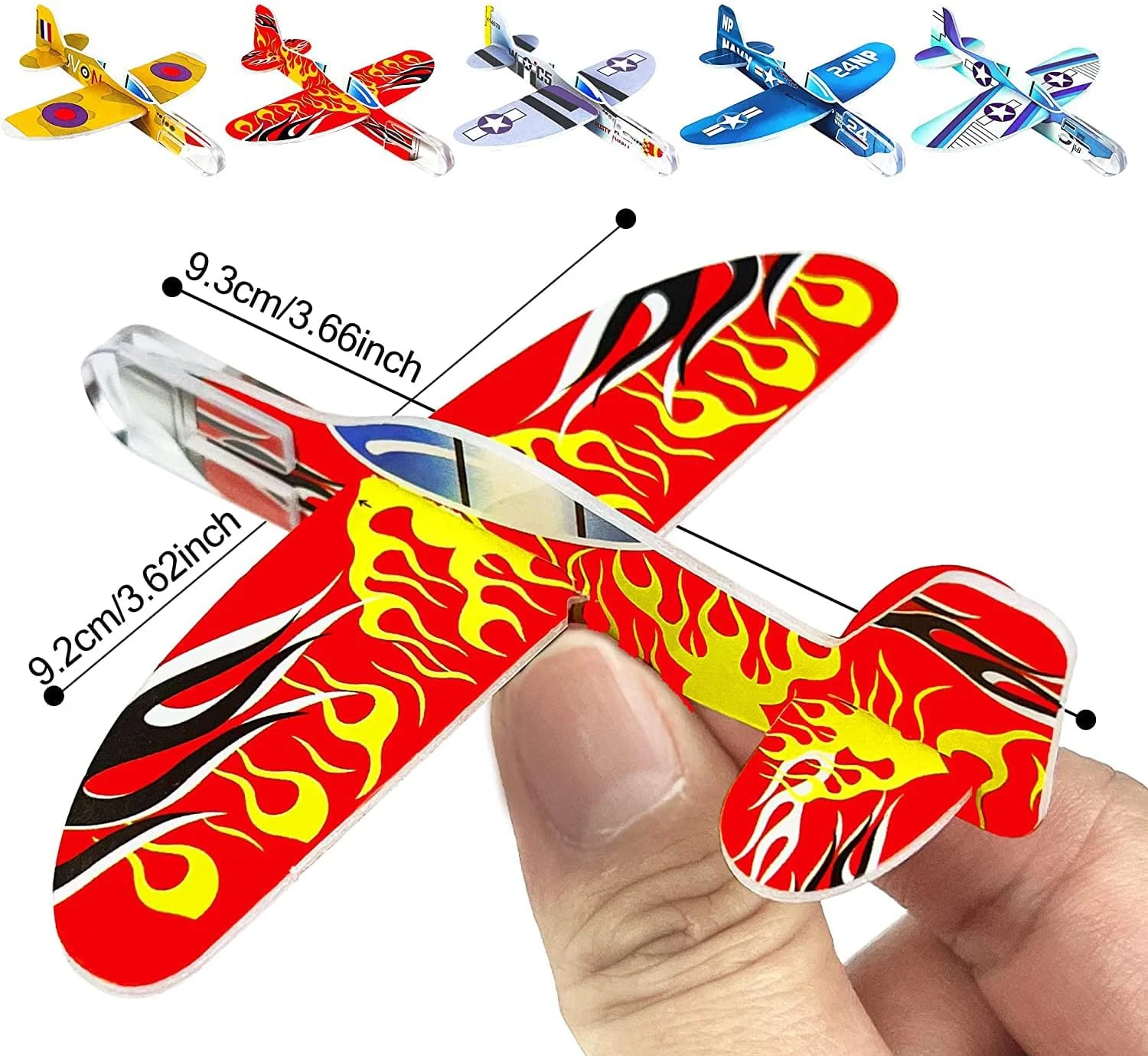 50 عدد هواپیمای گلایدر فومی Amzboen برای کودکان، اسباب بازی هواپیمای مینی 4 اینچی، اسباب بازی پرتاب آسان برای مهمانی تولد، هدایای روز ولنتاین پسرانه دخترانه، جوایز کلاسی، جوایز کارناوال