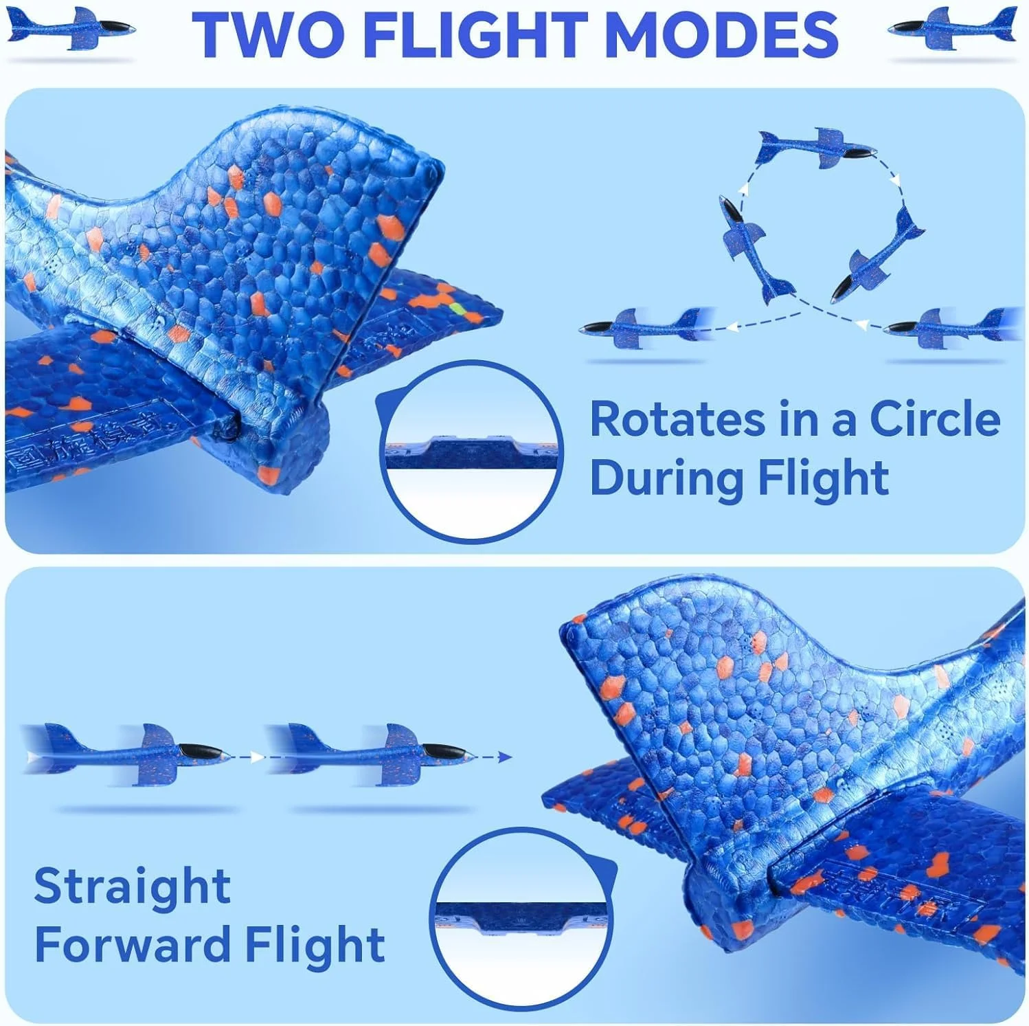 مجموعه ساخت هواپیما | هواپیمای فومی گلایدر به همراه پرتابگر | اسباب بازی پروازی مناسب فضای باز، هدیه تولد برای کودکان | هواپیمای اسباب بازی کودکان