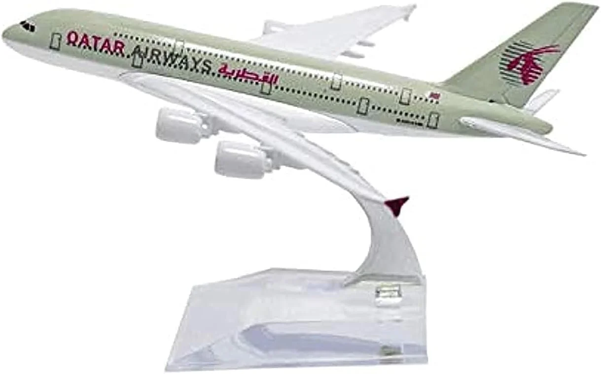 مدل هواپیمای فلزی ایرباس A380 قطر (مقیاس 1:400، طول 16 سانتی متر)