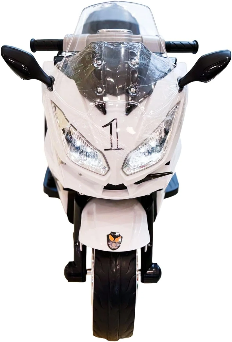 موتور سیکلت بازی پلیس برقی کودک برند WINNER، سفید، با چراغ های LED، چرخ های کرومی، صندلی طرح دار مناسب 3-5 سال موتور سیکلت بازی پلیس برقی کودک برند WINNER، سفید، با چراغ های LED، چرخ های کرومی، صندلی طرح دار مناسب 3-5 سال