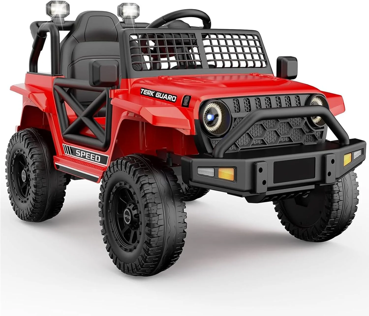 ماشین جیپ برقی سواری برای کودکان 1 تا 3 سال، 12 ولت 7 آمپر ساعت، با کنترل از راه دور والدین، هدیه کریسمس و تولد برای بچه ها، قرمز