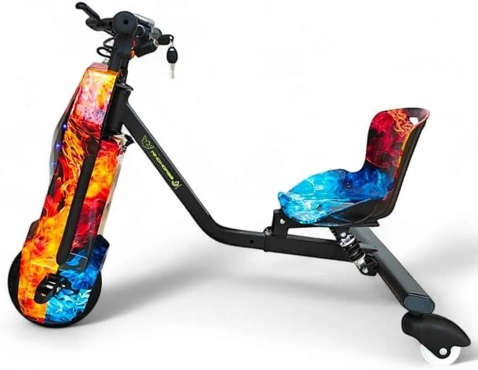 ماشین کارتینگ برقی کودک WINDHORSE، موتور 250 وات، باتری 36 ولت 4 آمپر ساعت | سرعت 20 کیلومتر در ساعت | لاستیک های 8 اینچی | فریم آلیاژ فولادی، دکمه دریفت چرخشی | چرخ های LED | 35 دقیقه زمان بازی