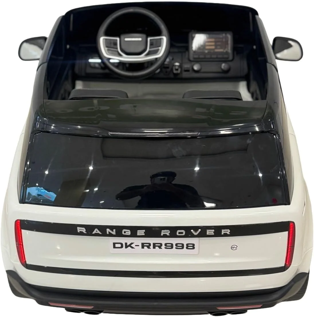 ماشین بازی کودک مدل DK-RR998، سفید، چراغ های LED، با باتری مناسب 3 تا 7 سال