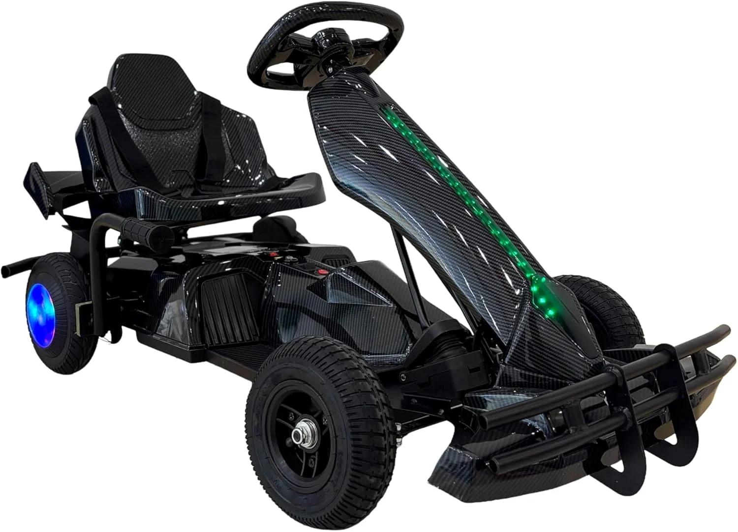 ماشین کارتینگ برقی کودکانه وی‌ال‌آرای BIKE، چراغ‌های LED، پدال‌دار، باطری 36 ولت، ماشین سواری کودک (مشکی)