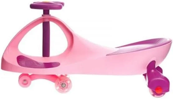 ماشین بازی کودک مدل 9004 با چرخ‌های LED، مناسب کودکان 2 تا 5 سال، شاسی ارگونومیک و پایدار (صورتی)