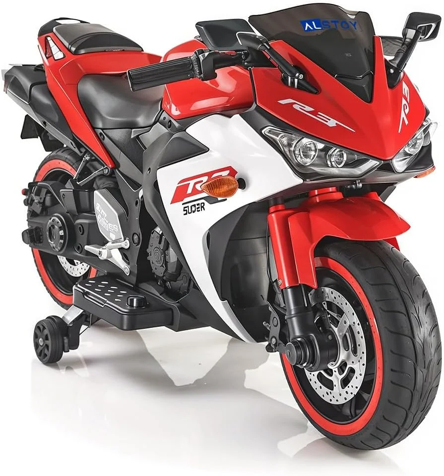 موتور سیکلت اسباب بازی نینجا برای کودکان با باتری قابل شارژ 12 ولت | موتور الکتریکی شارژی مناسب کودکان | موسیقی بلوتوث بی سیم | دارای تاییدیه BIS/ISI | مناسب 3 تا 8 سال | بزرگ | قرمز