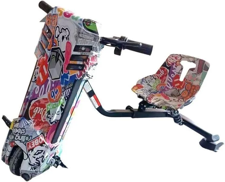 اسکوتر دریفتینگ برقی 36 ولت NTECH 360 با سرعت 9 مایل در ساعت، سه چرخه بازی سواری برای کودکان به همراه کلید و چراغ