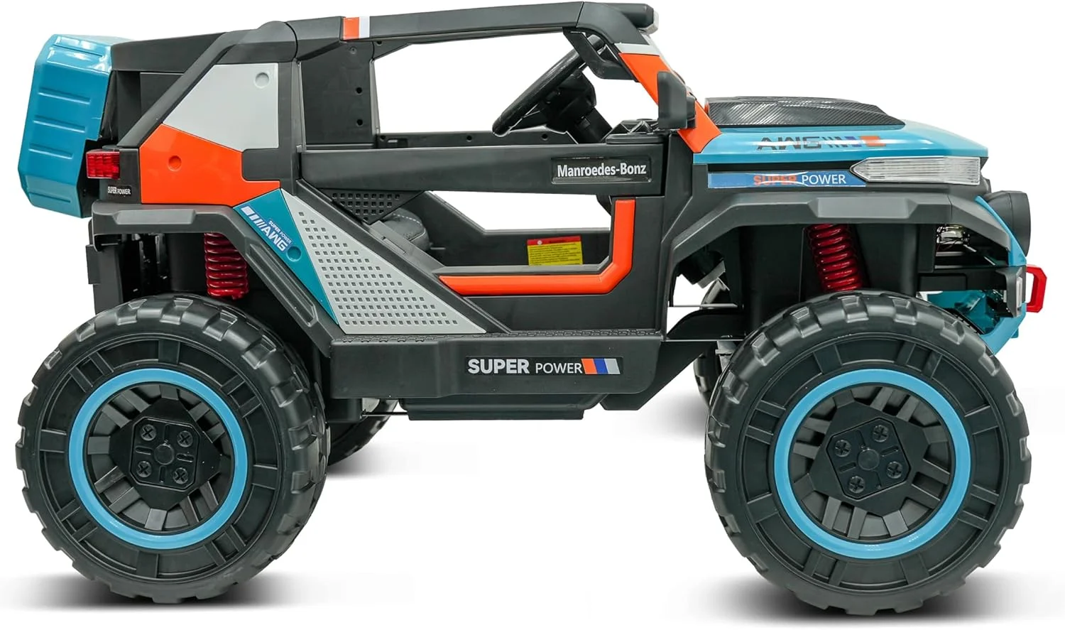 ماشین جیپ سواری کودک مدل LB 1818EL – کنترل از راه دور، صندلی چرمی، چراغ های LED، چرخ های EVA، 4 موتور – ماشین سواری برقی برای کودکان تا 6 سال (نیمه مونتاژ شده (جعبه)، آبی)