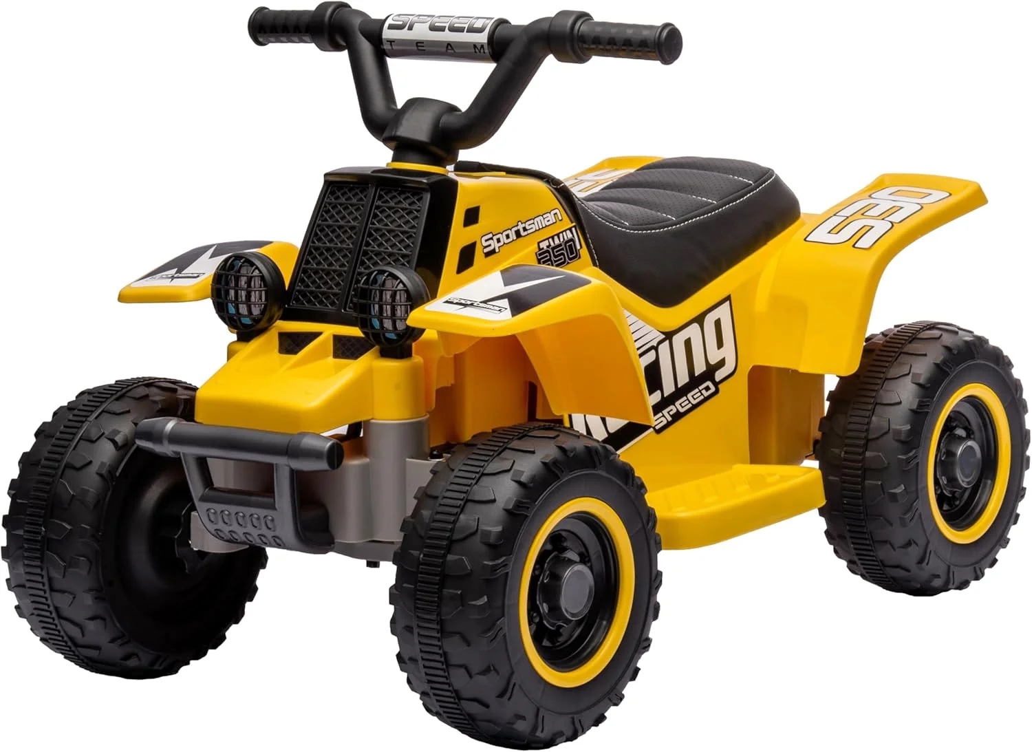 موتور چهار چرخ کودکانه مدل 9229E، موتور سواری چهار چرخ، موتور الکتریکی با باتری، هدیه ای برای کودکان 2 سال به بالا (زرد)