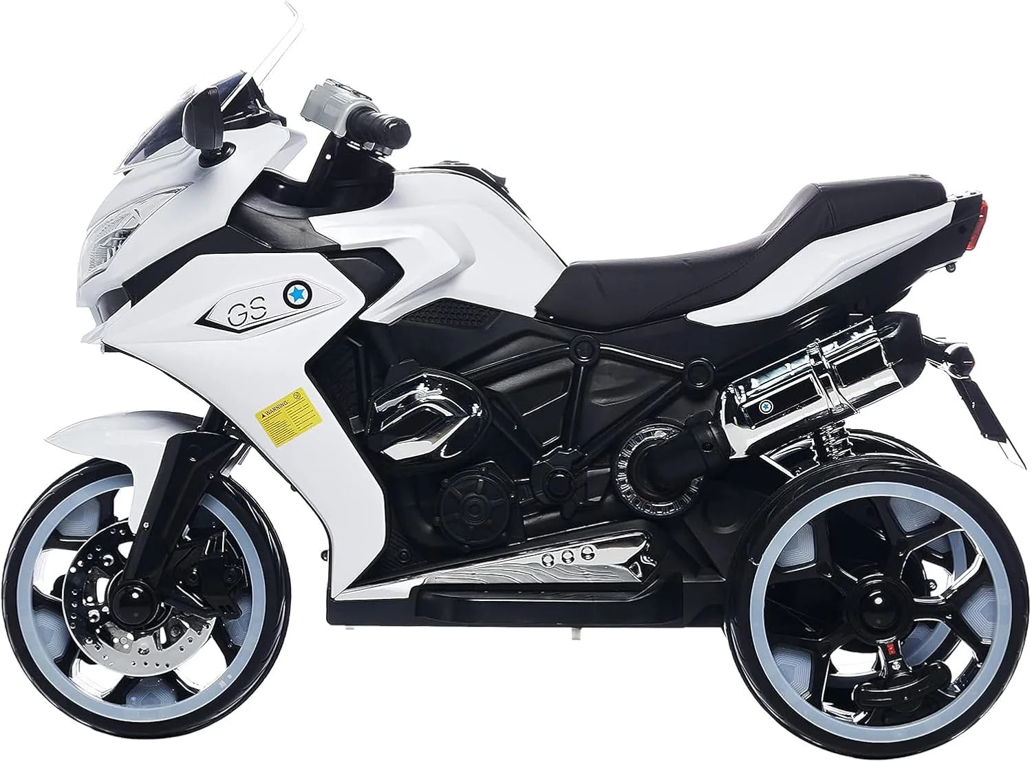 موتور سیکلت شارژی کودک مدل LB 1258EL، موتور بازی با چراغ، موزیک، MP3، سه چرخ، مناسب برای پسران و دختران 2 تا 4 سال (100% مونتاژ شده، سفید)