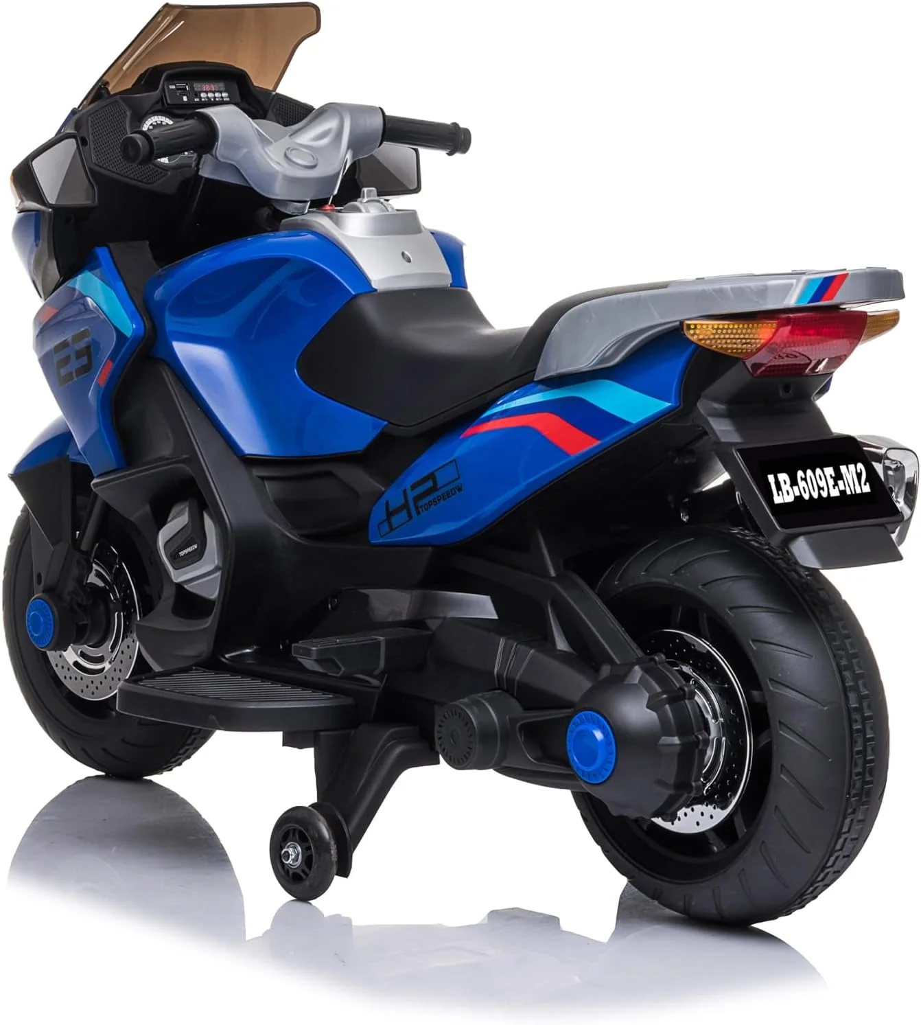 موتورسیکلت شارژی کودک مدل LB 609DX با رنگ آمیزی زیبا، مناسب برای کودکان 2 تا 6 سال (نیمه مونتاژ، آبی)