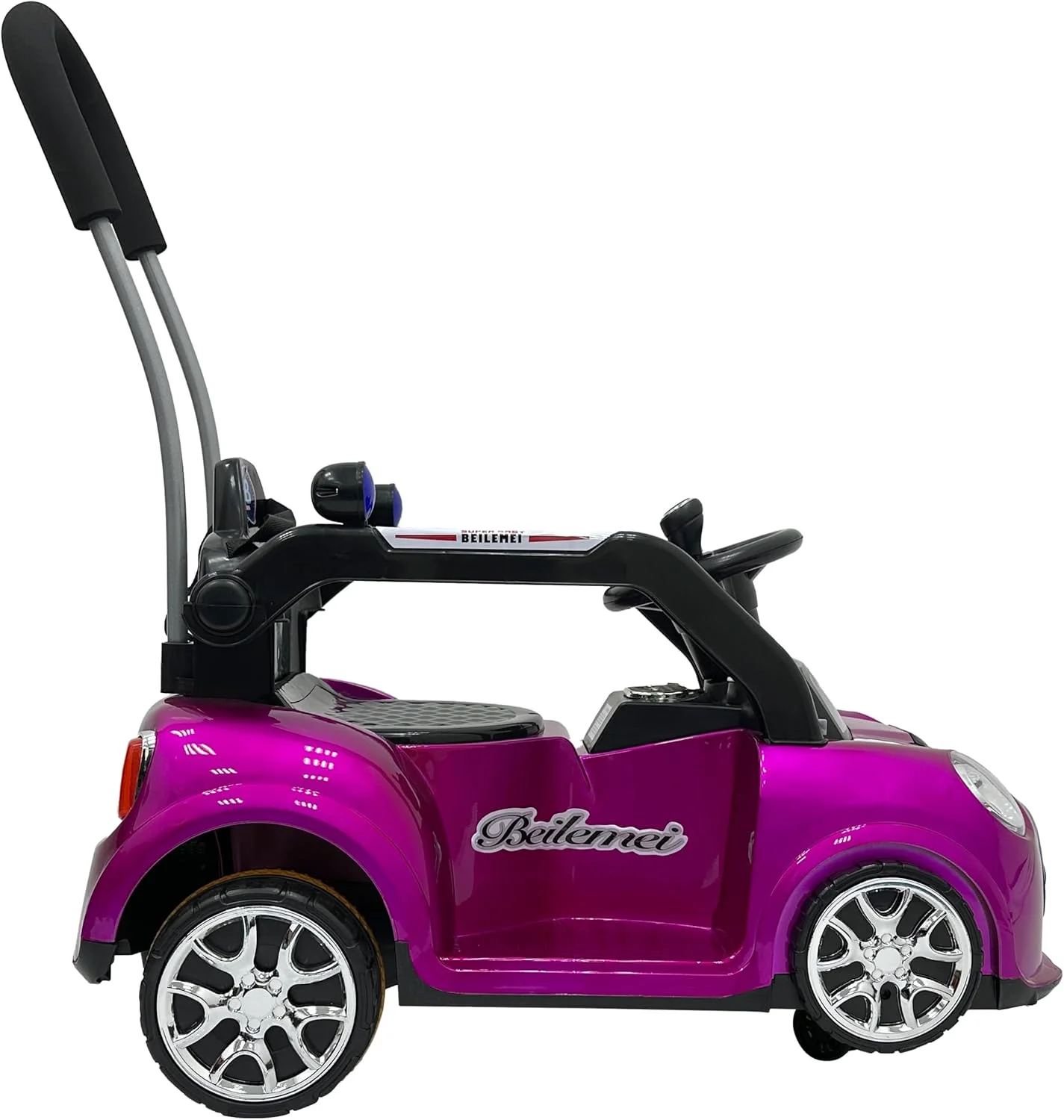 ماشین بازی کودک مدل LB 1088، ماشین الکتریکی با جوی استیک، موزیک، چراغ، دسته هل دهنده، هدیه برای پسران و دختران 1-3 ساله (100% مونتاژ شده، بنفش)