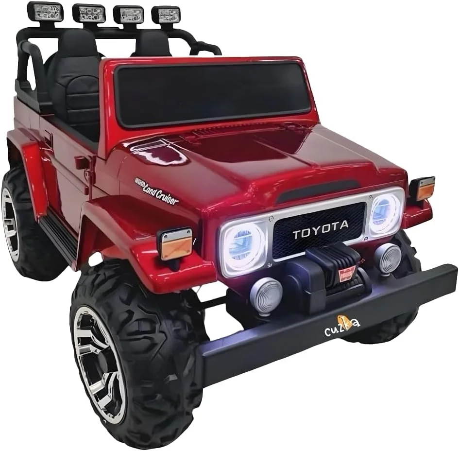 ماشین سواری کودک مدل LB 1630DX، ماشین بازی برقی، جیپ شارژی، هدیه ماشین نشستنی با کنترل از راه دور، موزیک و نور، مناسب برای 1 تا 6 سال (قرمز)