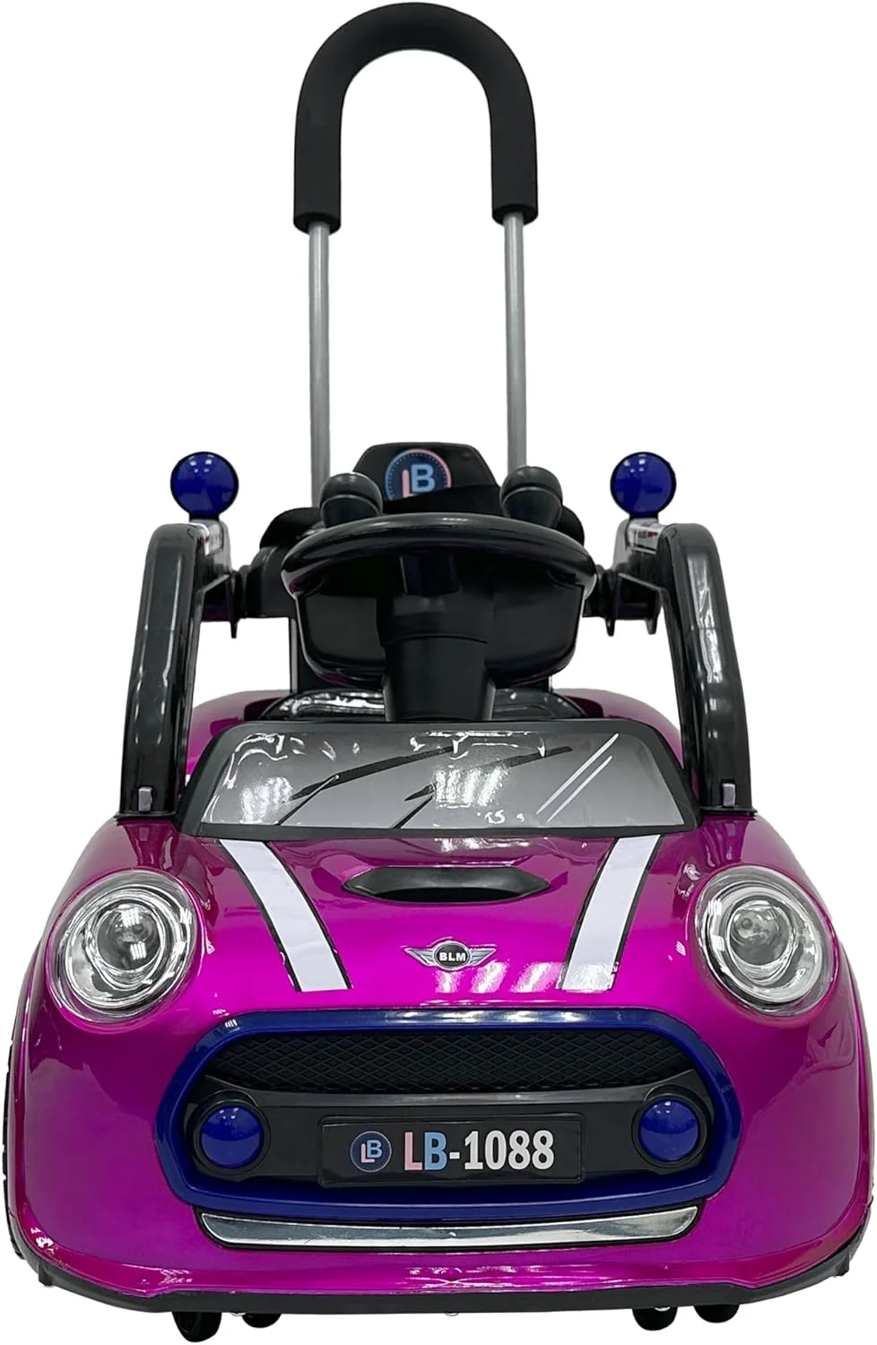 ماشین بازی کودک مدل LB 1088، ماشین الکتریکی با جوی استیک، موزیک، چراغ، دسته هل دهنده، هدیه برای پسران و دختران 1-3 ساله (100% مونتاژ شده، بنفش)