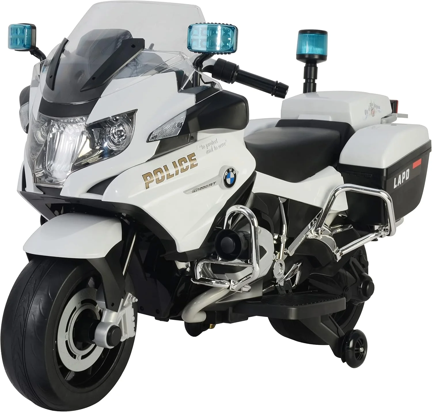 موتور سیکلت سواری کودکانه مدل Lovely Baby LB 212، موتور الکتریکی 12 ولت با صداهای ، چرخ های EVA، استارت با کلید و چرخ های کمکی (مونتاژ شده 100%، سفید)