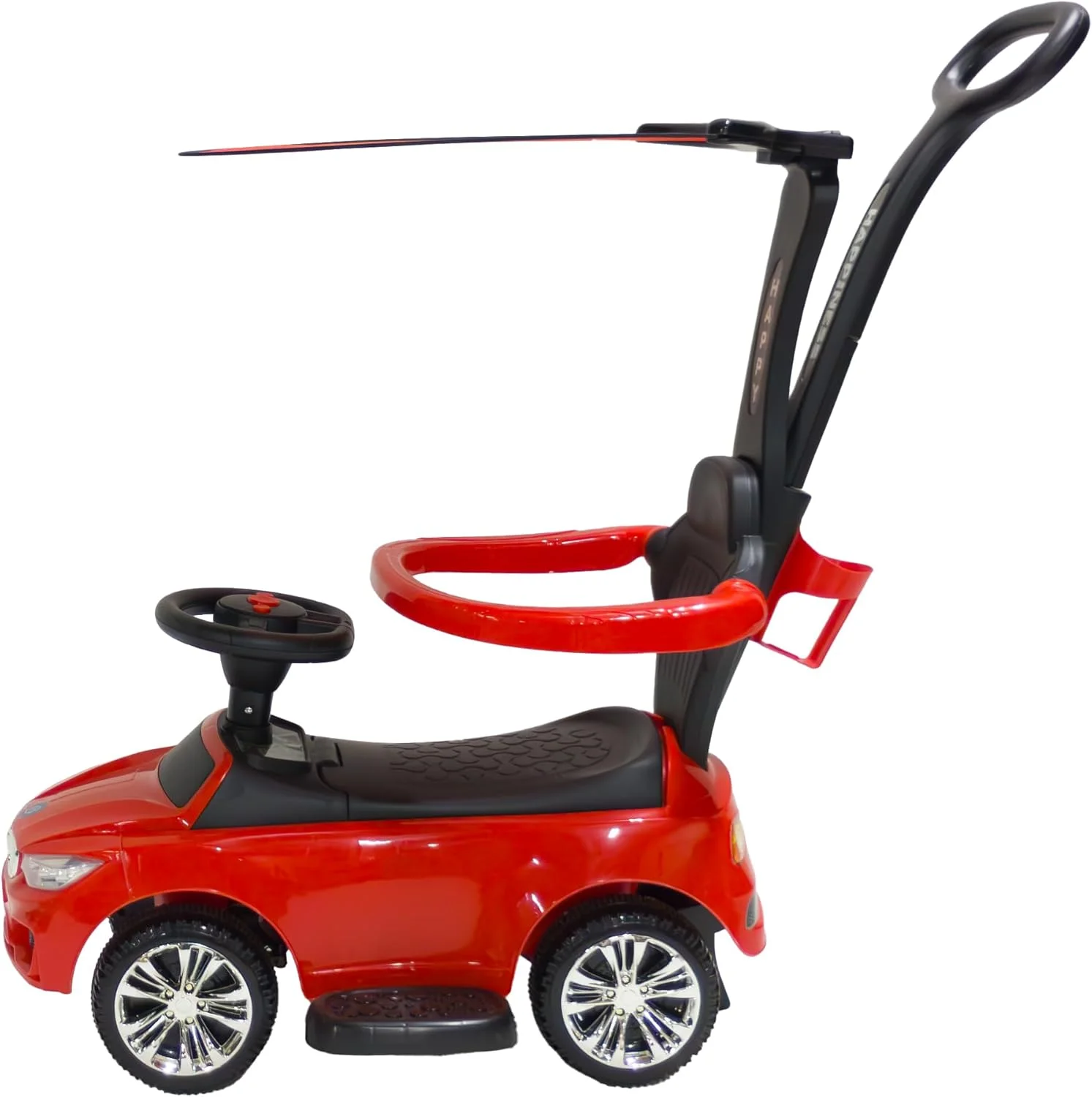 ماشین بازی کودک مدل LB 473HC 3 در 1 - اسباب بازی سواری تاشو کودک با دسته و سایبان، مناسب برای استفاده در داخل و خارج از منزل (قرمز)