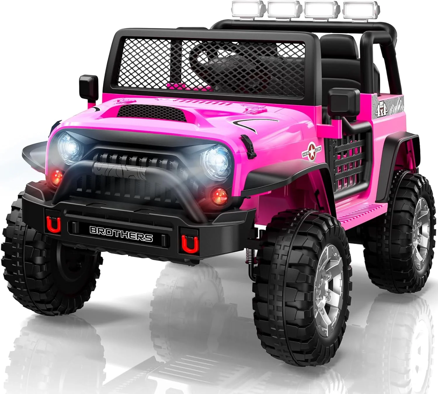 ماشین سواری دو نفره L8، ماشین برقی 12 ولت کودکانه با کنترل از راه دور، سیستم تعلیق 4 چرخ، بلندگوی بلوتوث، حالت های مختلف موسیقی، 3 سرعت، چراغ های LED، ایده های هدیه کریسمس و تولد برای کودکان 3 سال به بالا