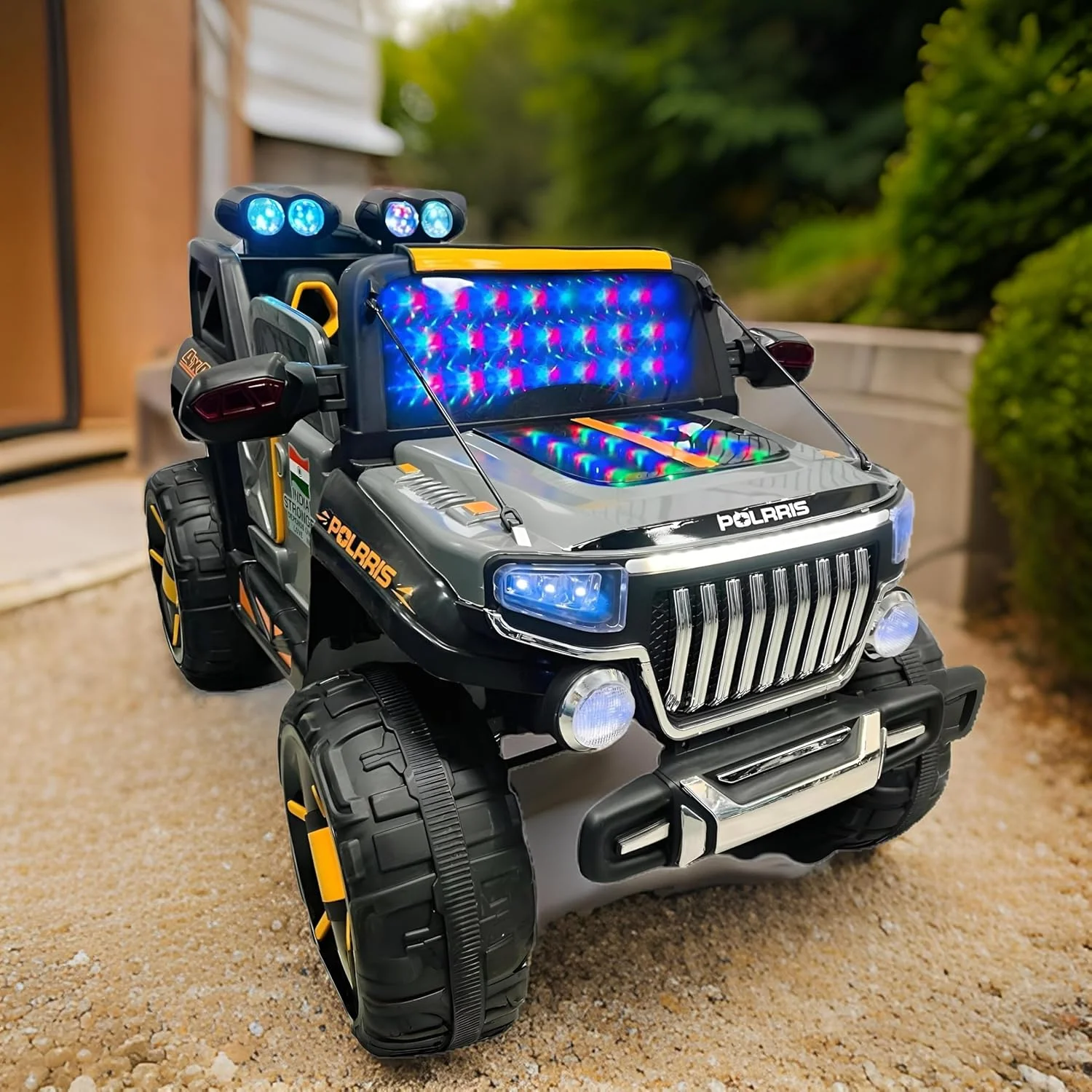 ماشین جیپ سواری کودکانه پولاریس با باتری 12 ولت - ماشین برقی کودک با کنترل از راه دور، چراغ های ال ای دی، موسیقی، USB، چرخ های بزرگ - اسباب بازی شاسی بلند آفرود برای پسران و دختران (خاکستری و زرد) ماشین جیپ سواری کودکانه پولاریس با باتری 12 ولت - ماشین برقی کودک با کنترل از راه دور، چراغ های ال ای دی، موسیقی، USB، چرخ های بزرگ - اسباب بازی شاسی بلند آفرود برای پسران و دختران (خاکستری و زرد)