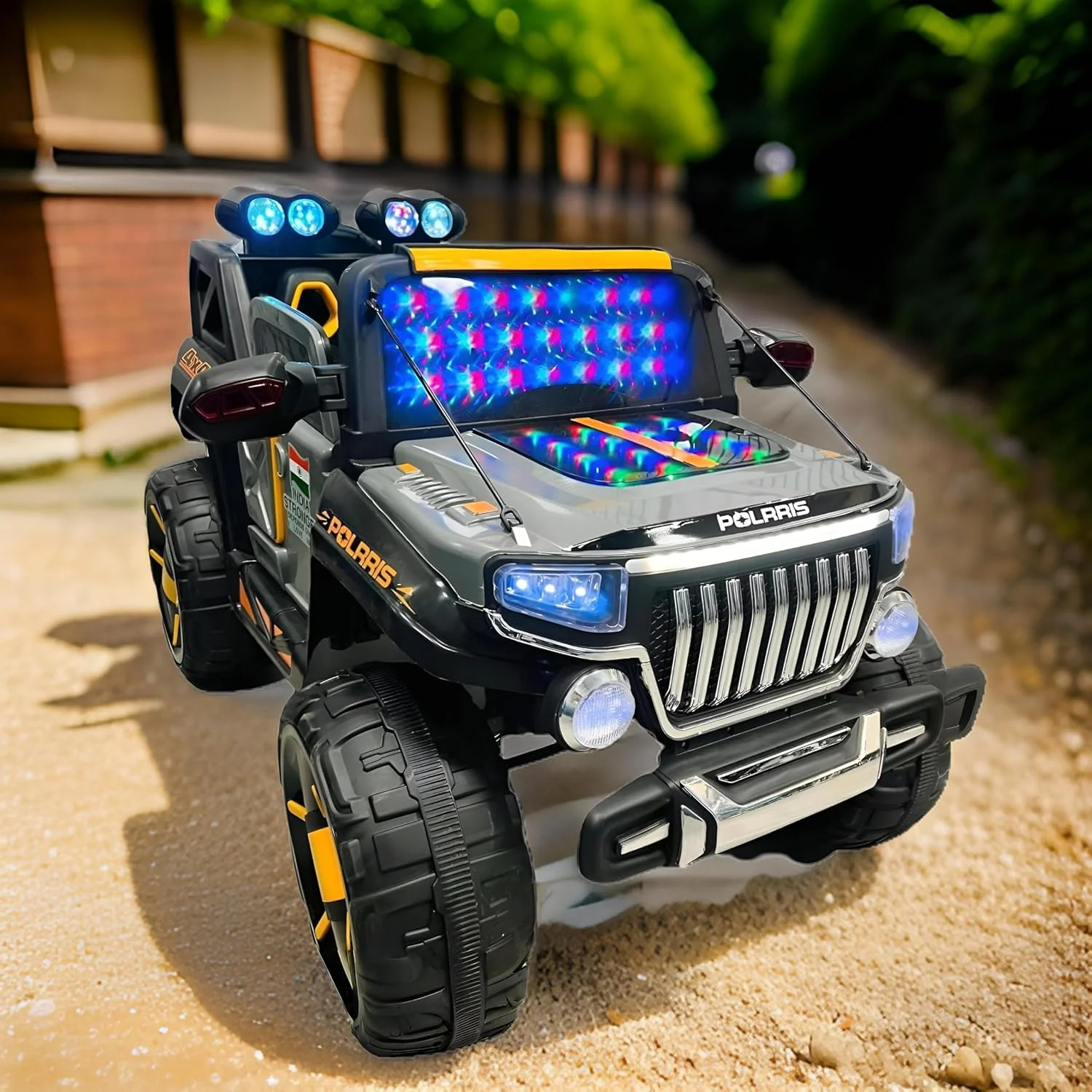 ماشین جیپ سواری کودکانه پولاریس با باتری 12 ولت - ماشین برقی کودک با کنترل از راه دور، چراغ های ال ای دی، موسیقی، USB، چرخ های بزرگ - اسباب بازی شاسی بلند آفرود برای پسران و دختران (خاکستری و زرد) ماشین جیپ سواری کودکانه پولاریس با باتری 12 ولت - ماشین برقی کودک با کنترل از راه دور، چراغ های ال ای دی، موسیقی، USB، چرخ های بزرگ - اسباب بازی شاسی بلند آفرود برای پسران و دختران (خاکستری و زرد)