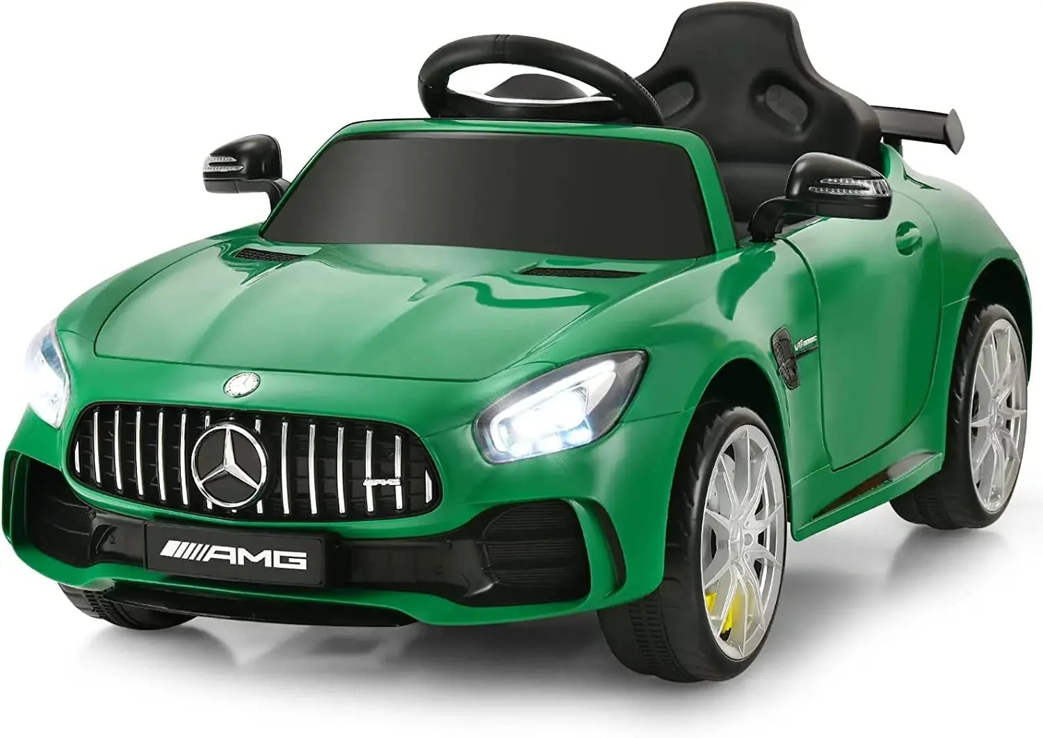 ماشین بازی بنز GTR دارای مجوز Baybee، ماشین سواری کودکانه با صندلی چرمی، موزیک و نور | ماشین بزرگ برقی کودکانه | ماشین باتری خور برای کودکان 2 تا 6 سال (سبز)