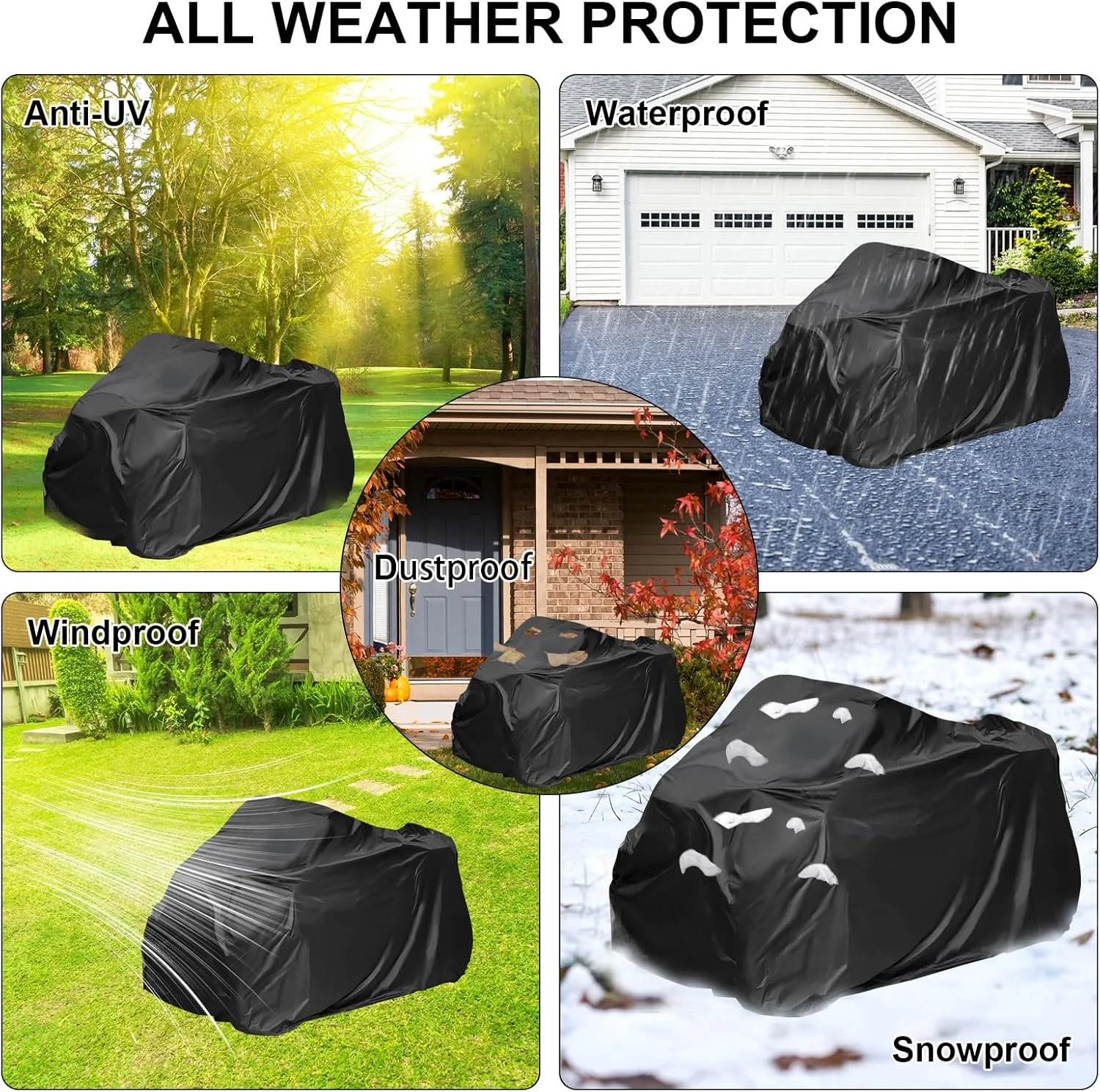 روکش بزرگ اسباب بازی ماشین کودک - پارچه آکسفورد 420D، روکش جهانی ماشین ضد آب و ضد گرد و غبار ضد اشعه ماوراء بنفش، روکش ماشین سواری برقی کودک در فضای باز برای وسایل نقلیه برقی/موتورسیکلت/موتور چهار چرخ/کارتینگ (145*84*97 سانتی متر)