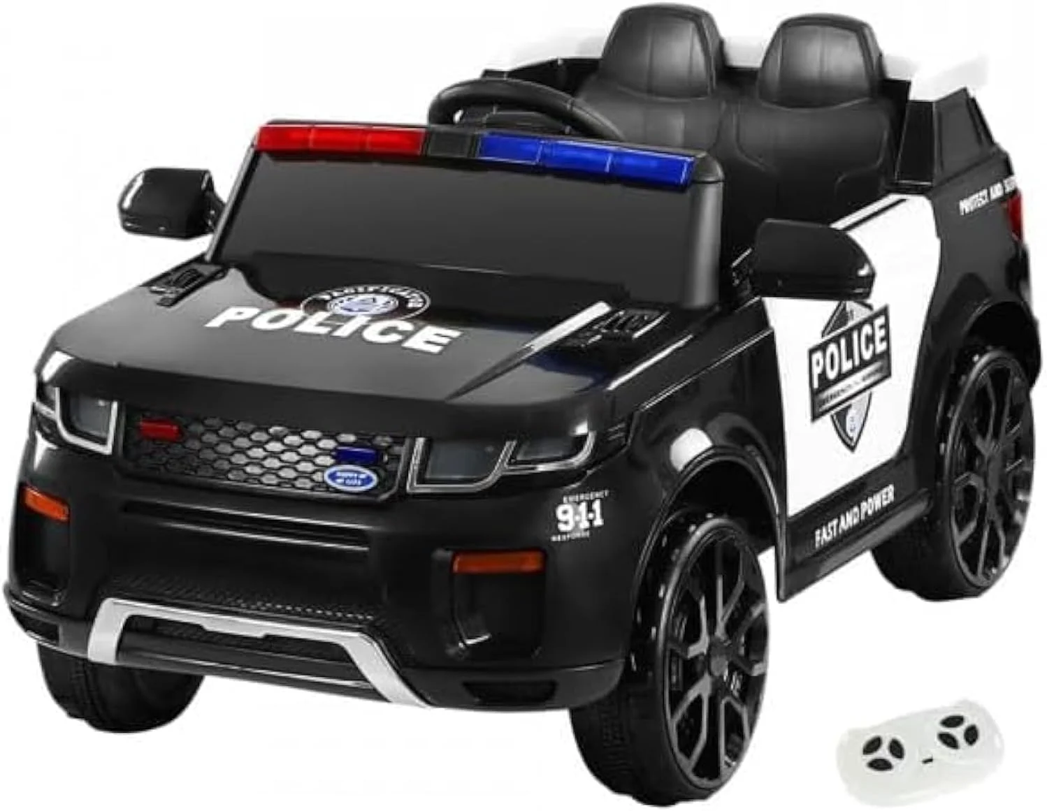 ماشین بازی کودکانه مدل جیپ پلیس با کنترل از راه دور 12 ولت - مشکی