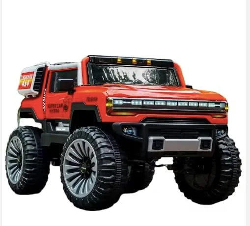 ماشین بازی بزرگ الکتریکی برای کودکان، قرمز، چرخهای لاستیکی مناسب تمام سطوح، با باتری، طراحی آفرود ماشین بازی بزرگ الکتریکی برای کودکان، قرمز، چرخهای لاستیکی مناسب تمام سطوح، با باتری، طراحی آفرود