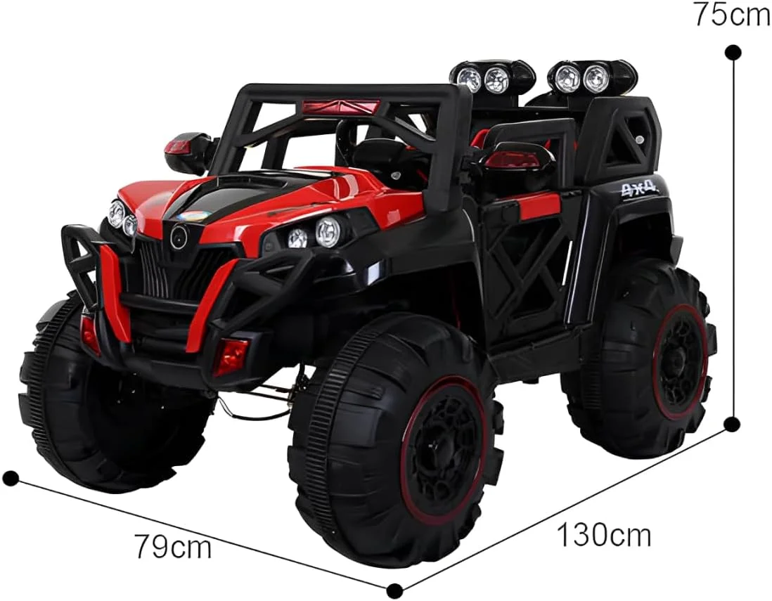 ماشین بازی کودکانه دو سرنشینه با باتری 12 ولت، کنترل از راه دور، چرخهای بزرگ مناسب مسیرهای ناهموار، چراغهای LED و طراحی شیک SUV مناسب برای دختران و پسران ماشین بازی کودکانه دو سرنشینه با باتری 12 ولت، کنترل از راه دور، چرخهای بزرگ مناسب مسیرهای ناهموار، چراغهای LED و طراحی شیک SUV مناسب برای دختران و پسران
