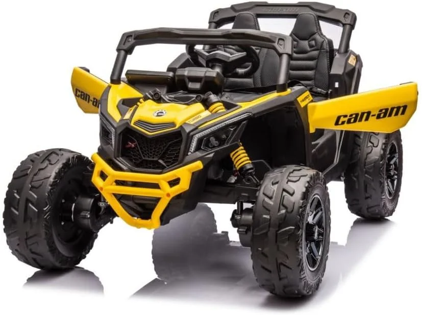 ماشین ATV الکتریکی کودکانه مدل Can-Am Maverick Turbo، ۱۲ ولت، زرد