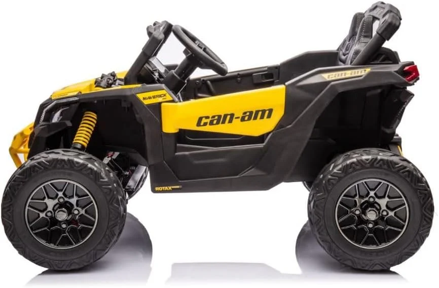 ماشین ATV الکتریکی کودکانه مدل Can-Am Maverick Turbo، ۱۲ ولت، زرد