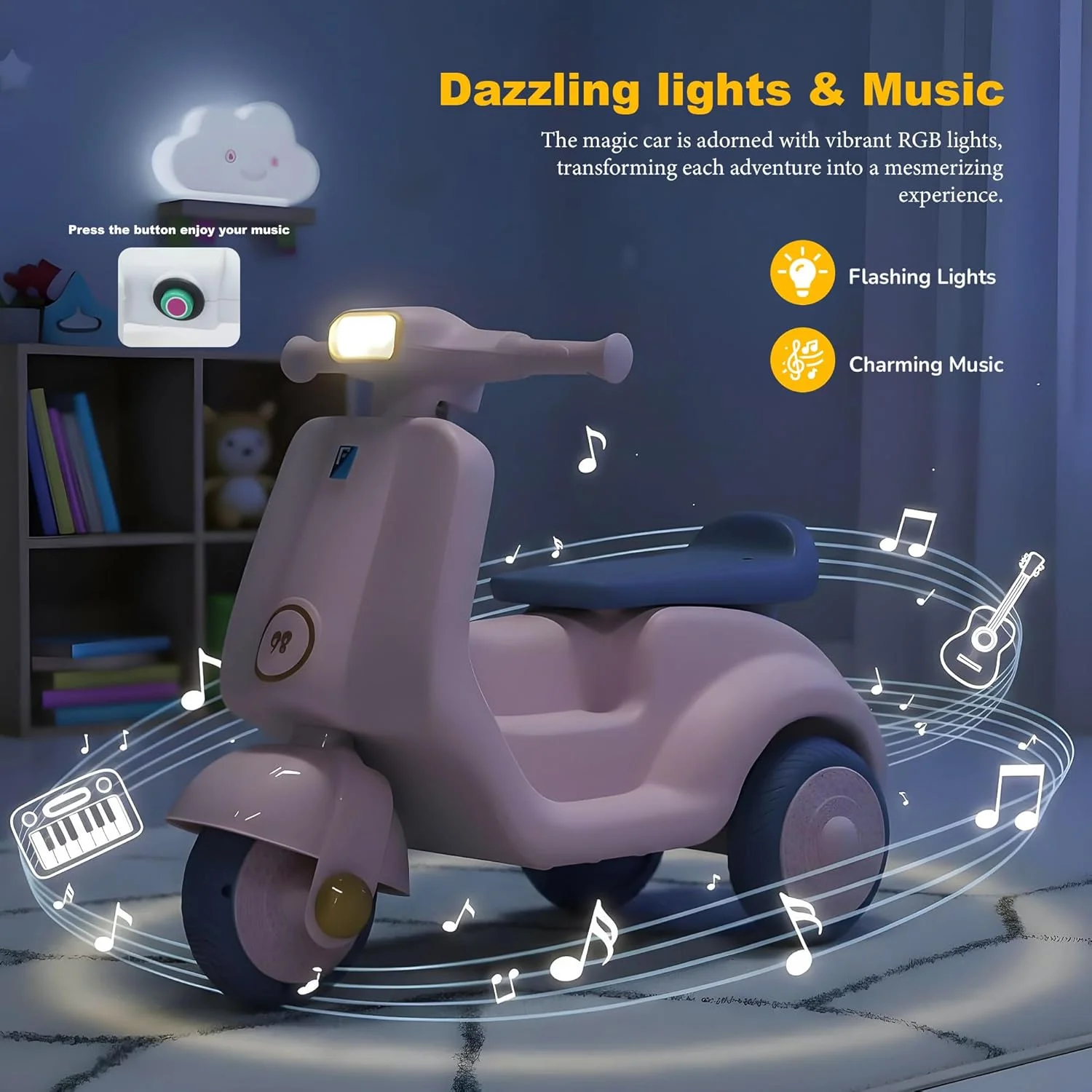 ماشین سواری کودک Baybee، ماشین هل دادنی کودک نوپا با چراغ های RGB، موسیقی، صندلی جادار | ماشین سواری هل دادنی کودک Baybee برای رانندگی کودکان 1 تا 3 سال دختر و پسر (صورتی) ماشین سواری کودک Baybee، ماشین هل دادنی کودک نوپا با چراغ های RGB، موسیقی، صندلی جادار | ماشین سواری هل دادنی کودک Baybee برای رانندگی کودکان 1 تا 3 سال دختر و پسر (صورتی)