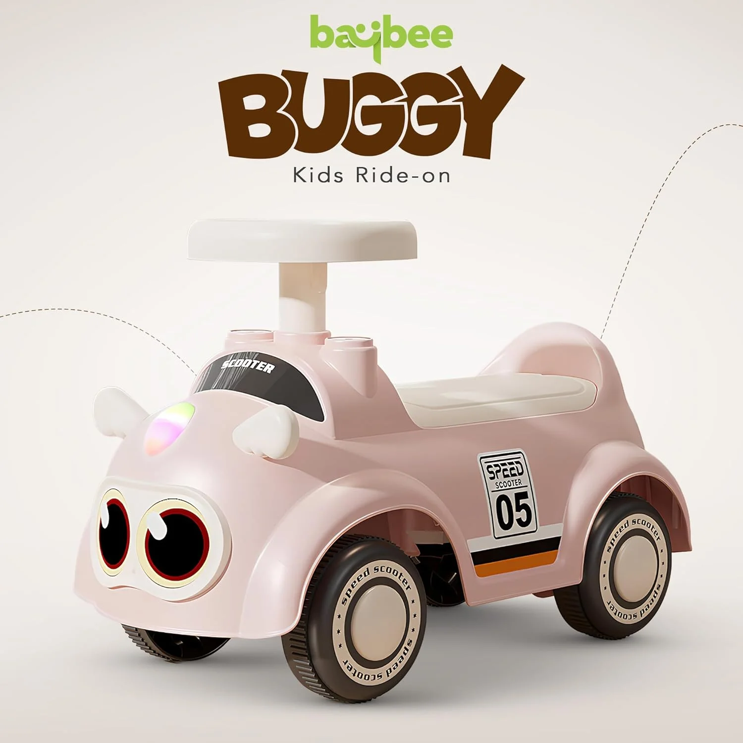 ماشین بازی کودک بایبی، مناسب برای کودکان 1 تا 3 سال، ماشین هل دادنی با چرخ های روان، چراغ ها و موسیقی شاد، صندلی پهن راحت با پشتی، ماشین سواری هل دادنی کودک (صورتی) ماشین بازی کودک بایبی، مناسب برای کودکان 1 تا 3 سال، ماشین هل دادنی با چرخ های روان، چراغ ها و موسیقی شاد، صندلی پهن راحت با پشتی، ماشین سواری هل دادنی کودک (صورتی)