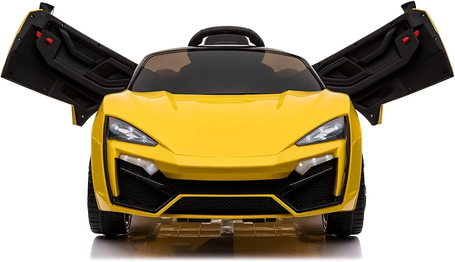 ماشین بازی کودکانه Baybee Tuskan با باتری، دارای کنترل از راه دور، موزیک، چراغ و USB | ماشین برقی کودک برای رانندگی کودکان 2 تا 6 سال (زرد)