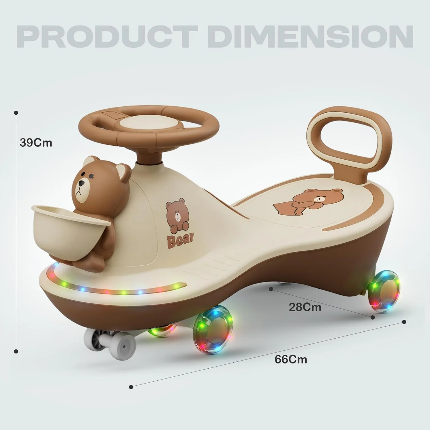 ماشین بازی کودک Baybee، ماشین چرخشی جادویی با سبد جلویی، چرخ های ال ای دی PU، موسیقی و پشتی | اسباب بازی هل دادنی برای کودکان 3 تا 8 سال دختر و پسر (قهوه ای) ماشین بازی کودک Baybee، ماشین چرخشی جادویی با سبد جلویی، چرخ های ال ای دی PU، موسیقی و پشتی | اسباب بازی هل دادنی برای کودکان 3 تا 8 سال دختر و پسر (قهوه ای)