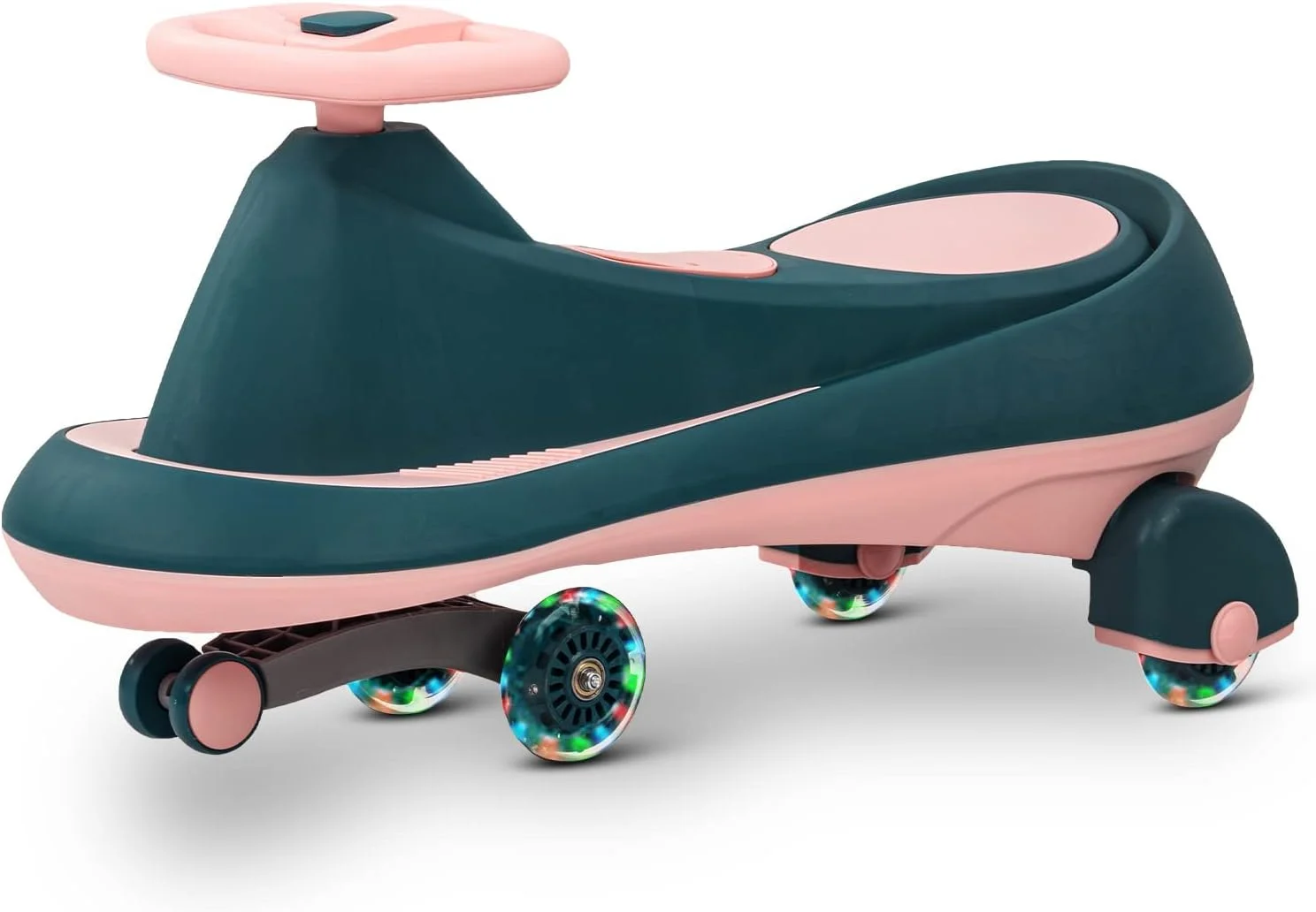 ماشین بازی کودکانه Baybee Misura مدل Ride on Swing Cars مناسب برای کودکان، ماشین بازی Twister Magic Ride با چرخ های چراغ دار PU، موزیک | ماشین بازی فشاری کودکانه مناسب برای کودکان 3 تا 8 سال (سبز) - رنگ ممکن است متفاوت باشد