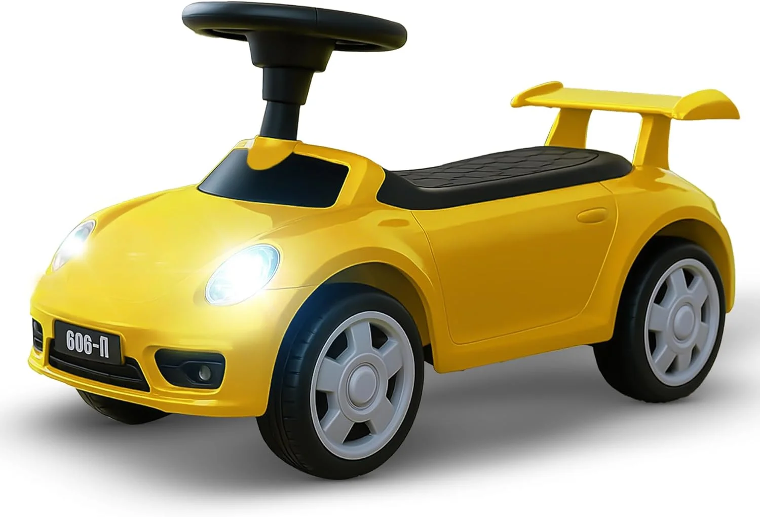 ماشین بازی کودک Baybee با پخش موسیقی، نور و صندلی راحت | ماشین بازی فشاری کودک | مناسب کودکان 1 تا 3 سال (زرد)