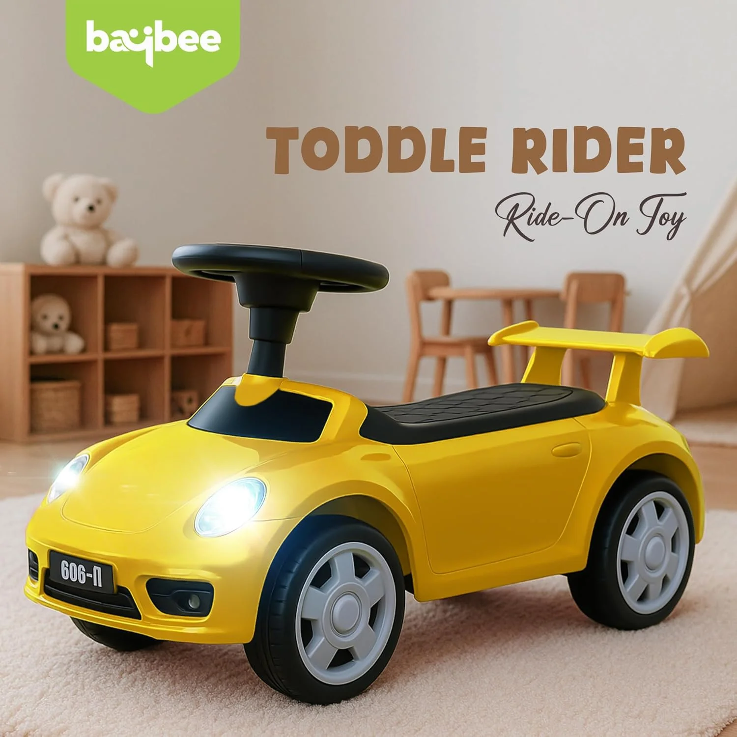 ماشین بازی کودک Baybee با پخش موسیقی، نور و صندلی راحت | ماشین بازی فشاری کودک | مناسب کودکان 1 تا 3 سال (زرد) ماشین بازی کودک Baybee با پخش موسیقی، نور و صندلی راحت | ماشین بازی فشاری کودک | مناسب کودکان 1 تا 3 سال (زرد)