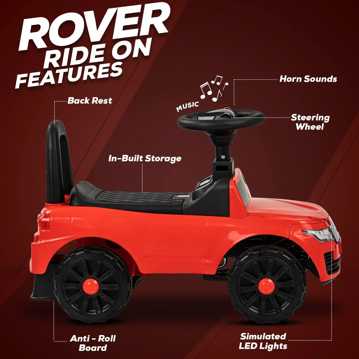 ماشین سواری کودک Baybee Rover، اسباب بازی ماشین فشاری کودک با موسیقی، نور، فضای ذخیره سازی و پشتی بلند، ماشین فشاری برای کودکان | ماشین کودک | ماشین سواری برای کودکان 1 تا 3 سال پسران دختران (قرمز) ماشین سواری کودک Baybee Rover، اسباب بازی ماشین فشاری کودک با موسیقی، نور، فضای ذخیره سازی و پشتی بلند، ماشین فشاری برای کودکان | ماشین کودک | ماشین سواری برای کودکان 1 تا 3 سال پسران دختران (قرمز)