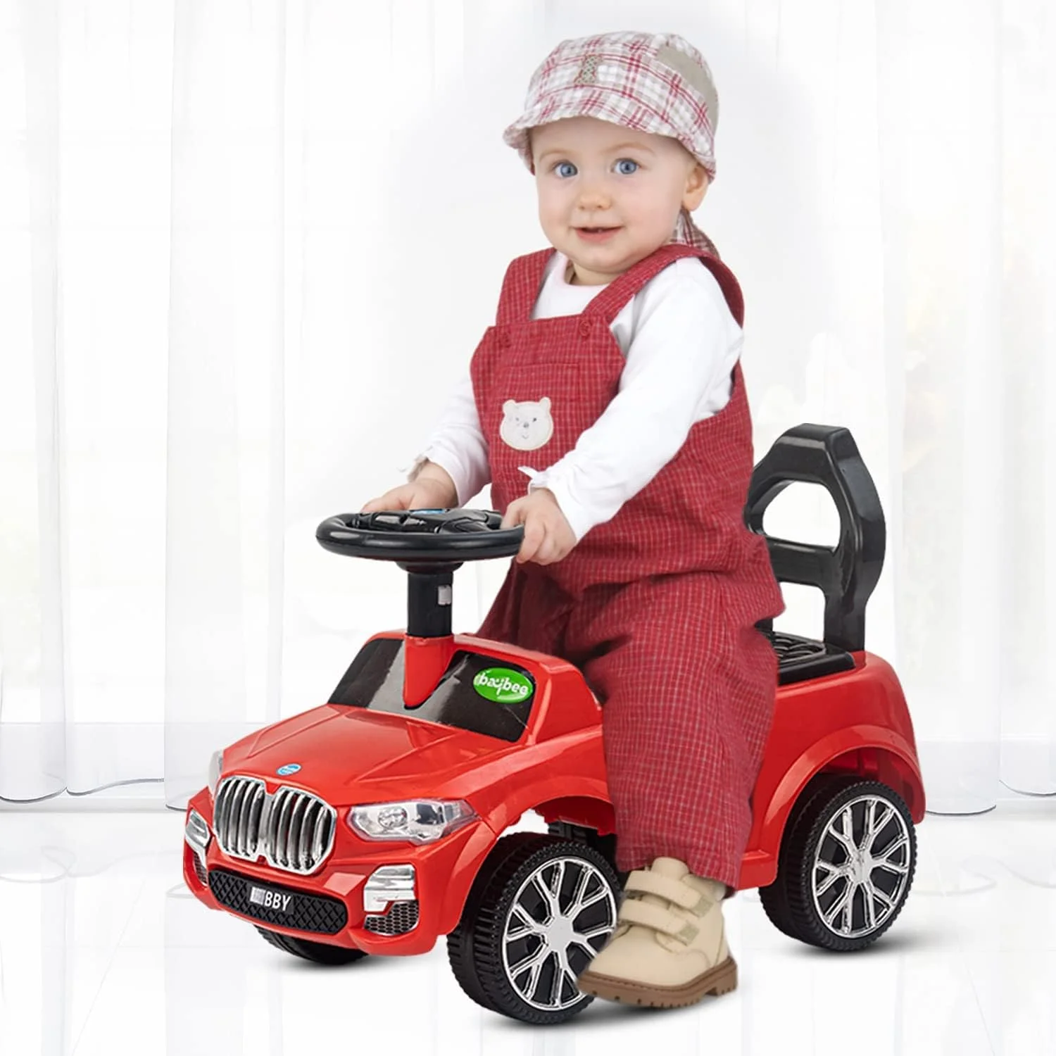 ماشین سواری کودک Baybee Magnus با دکمه بوق، فضای ذخیره سازی و پشتی بلند | ماشین هل دادنی برای کودکان 1 تا 3 سال دختر و پسر (قرمز) ماشین سواری کودک Baybee Magnus با دکمه بوق، فضای ذخیره سازی و پشتی بلند | ماشین هل دادنی برای کودکان 1 تا 3 سال دختر و پسر (قرمز)
